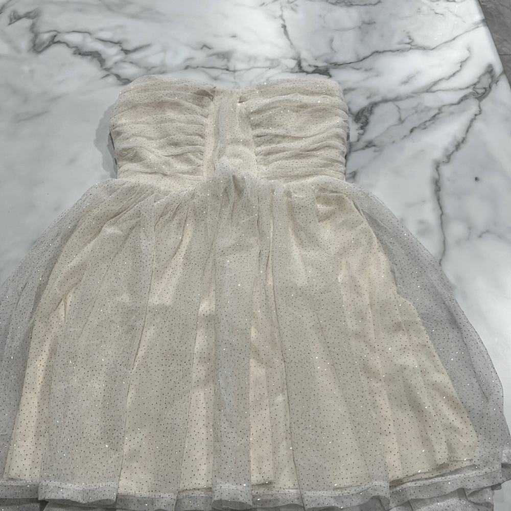 White Dress with Gold Sparkles